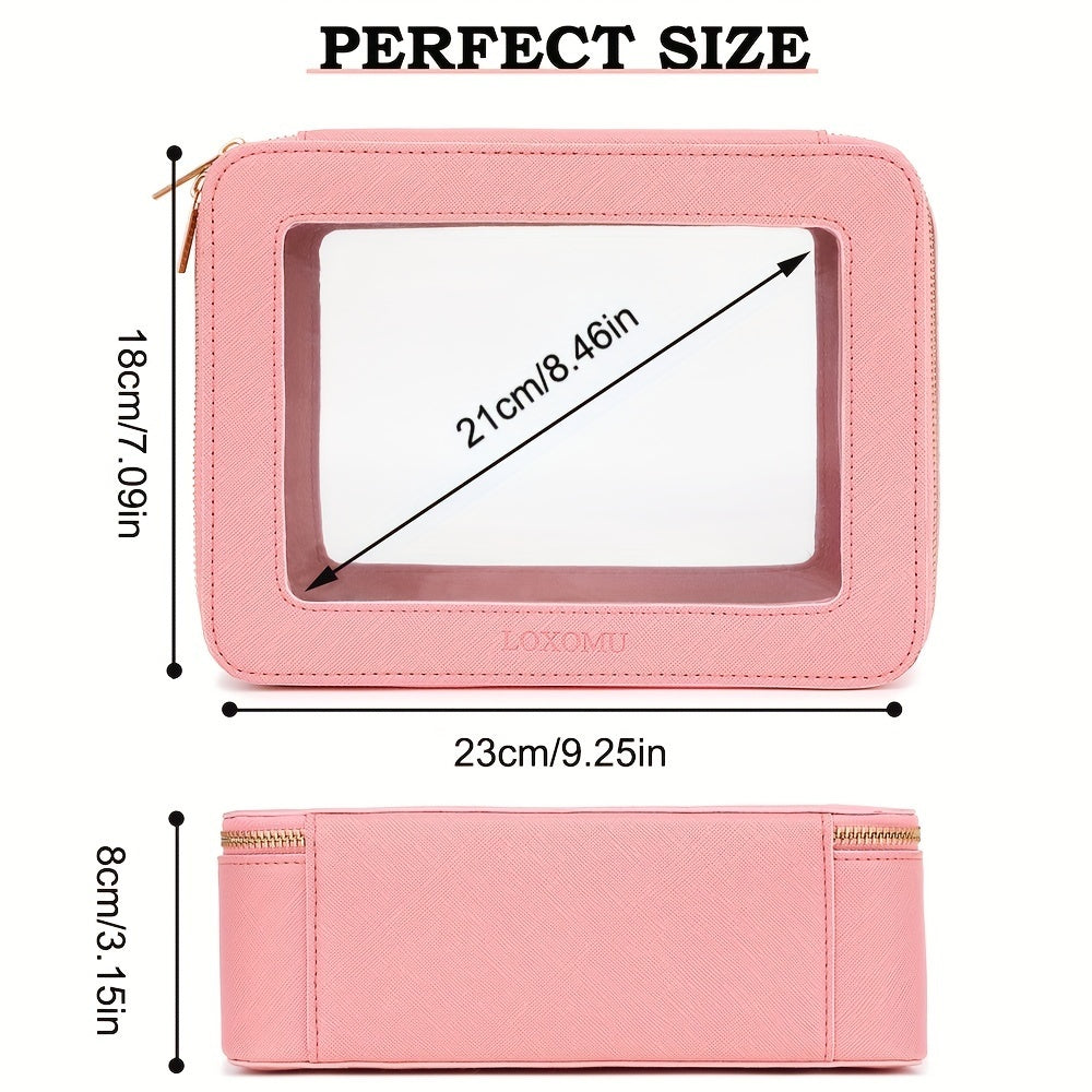 Clear Travel Makeup Bag – Transparent Waterproof Toiletry Organizer