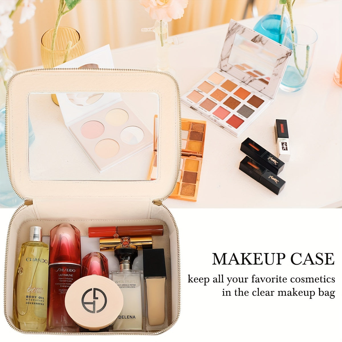 Clear Travel Makeup Bag – Transparent Waterproof Toiletry Organizer